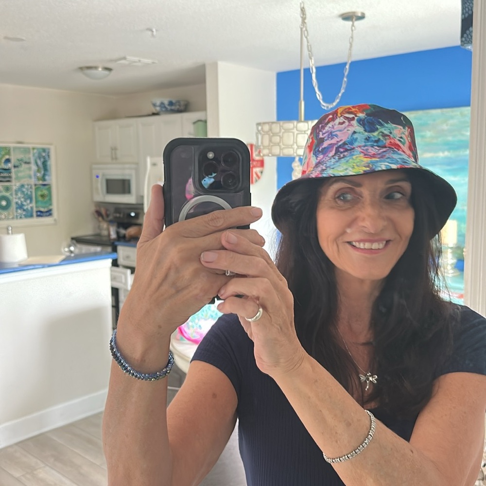NWOT. Colorful Abstract Bucket Hat - Picture 4 of 6